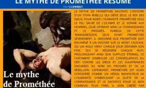 L'histoire de Prométhée : un titan enchaîné, le foie dévoré par un aigle, symbole du sacrifice pour le progrès humain.