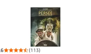 Couverture de "Persée et la Gorgone Méduse", un texte pour le CM2. Persée, le héros, tient un bouclier face à la tête tranchée de Méduse.